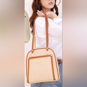 Miztique Tan and Cream Shoulder Bag/Backpack